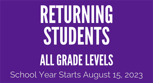 Returning student registration below